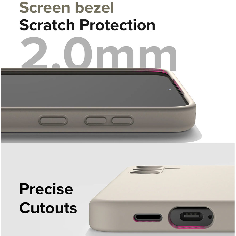 Picture of Samsung Galaxy S24 Case | Ringke Soft Liquid Silicone Case with Magnetic Ring Protection Case for Samsung Galaxy S24 (Stone)