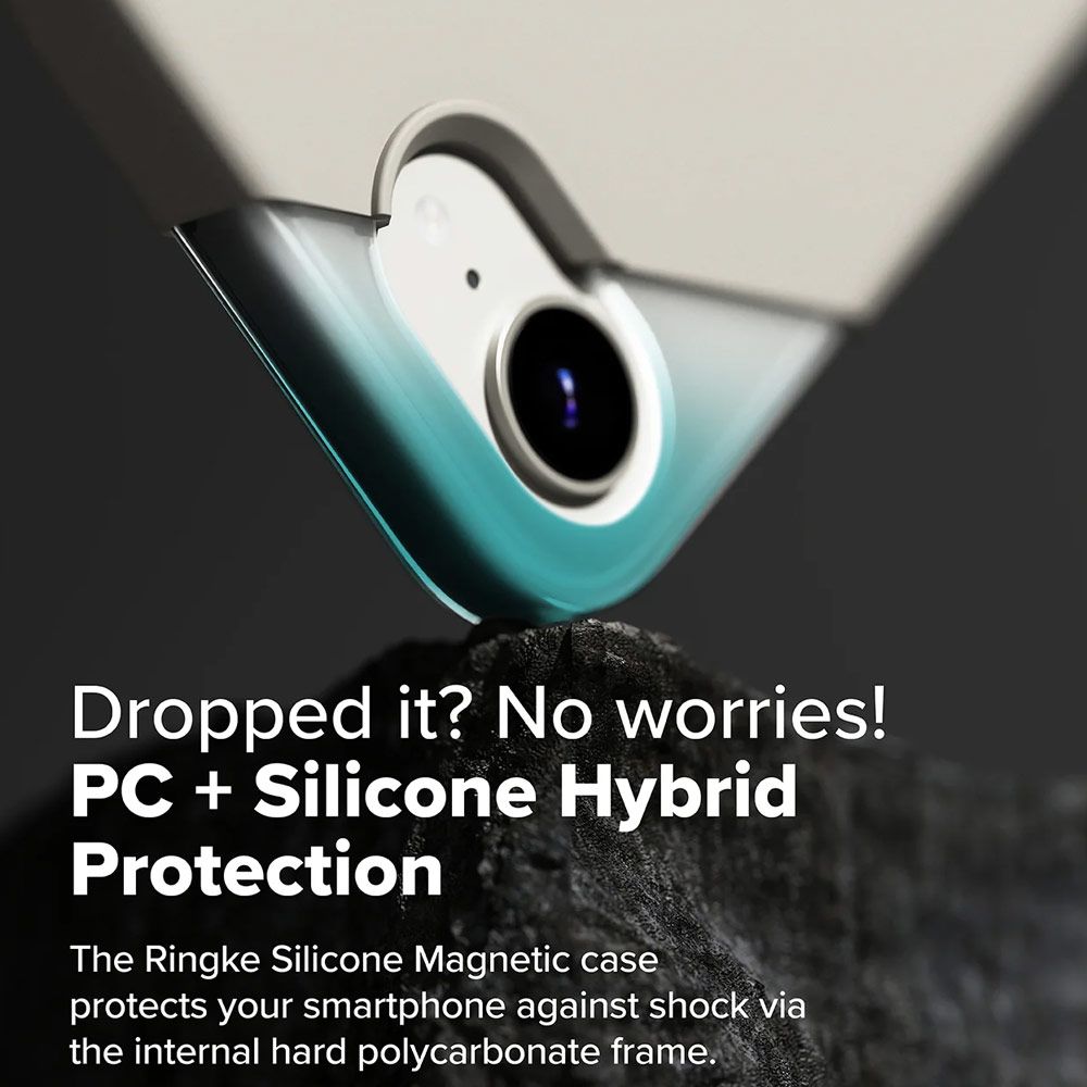 Picture of Apple iPhone 16e Case | Ringke Silicone Magnetic Soft Liquid Silicone Protection Case for iPhone 16e (Stone)