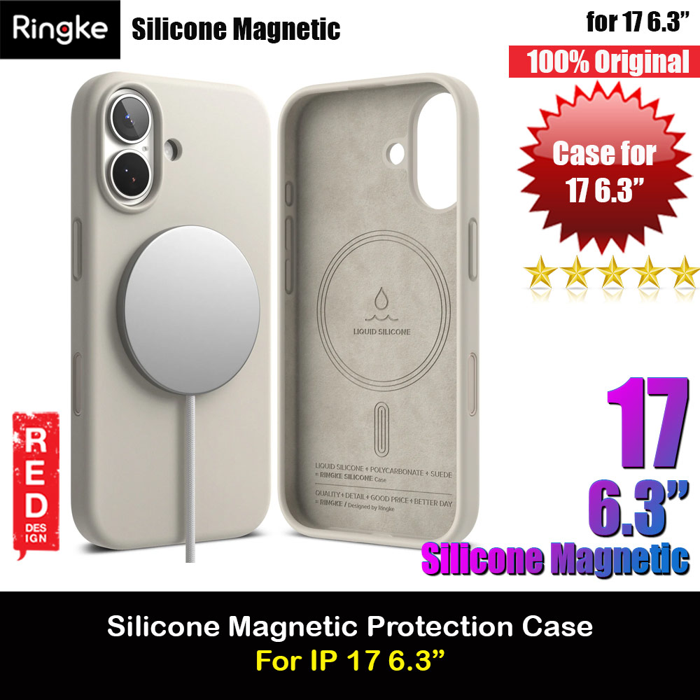 Picture of Ringke Silicone Magnetic Soft Liquid Silicone Drop Protection Case with Camera Control Button for iPhone 17 6.3 (Stone) Apple iPhone 17 6.3- Apple iPhone 17 6.3 Cases, Apple iPhone 17 6.3 Covers, iPad Cases and a wide selection of Apple iPhone 17 6.3 Accessories in Malaysia, Sabah, Sarawak and Singapore 