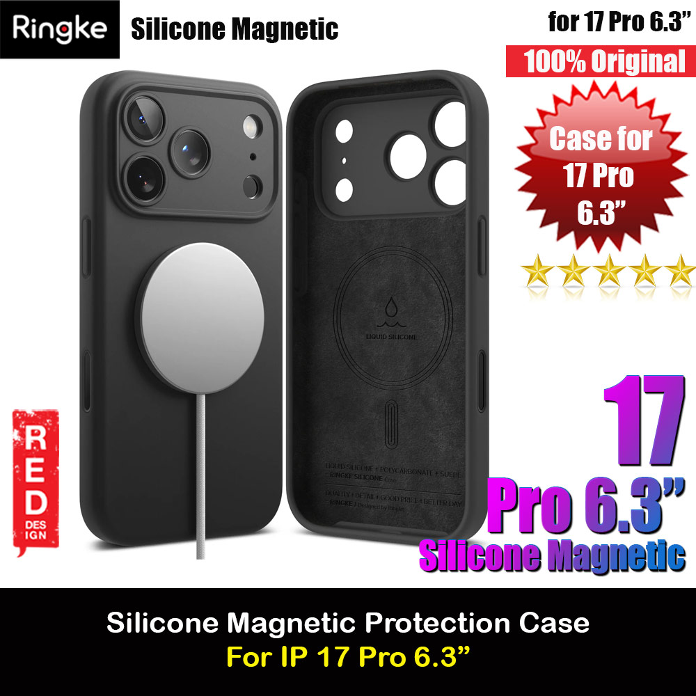 Picture of Ringke Silicone Magnetic Soft Liquid Silicone Drop Protection Case with Camera Control Button for iPhone 17 Pro 6.3 (Black) Apple iPhone 17 Pro 6.3- Apple iPhone 17 Pro 6.3 Cases, Apple iPhone 17 Pro 6.3 Covers, iPad Cases and a wide selection of Apple iPhone 17 Pro 6.3 Accessories in Malaysia, Sabah, Sarawak and Singapore 