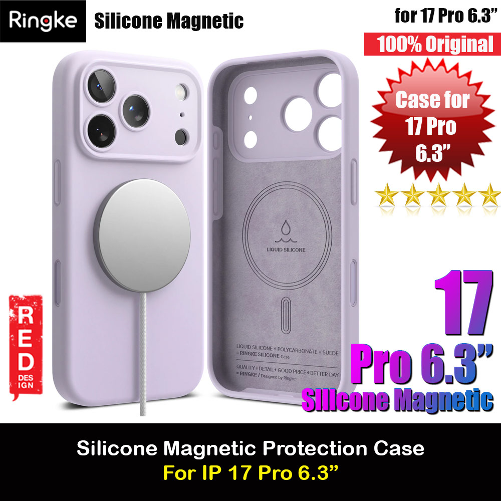 Picture of Ringke Silicone Magnetic Soft Liquid Silicone Drop Protection Case with Camera Control Button for iPhone 17 Pro 6.3 (Light Purple) Apple iPhone 17 Pro 6.3- Apple iPhone 17 Pro 6.3 Cases, Apple iPhone 17 Pro 6.3 Covers, iPad Cases and a wide selection of Apple iPhone 17 Pro 6.3 Accessories in Malaysia, Sabah, Sarawak and Singapore 