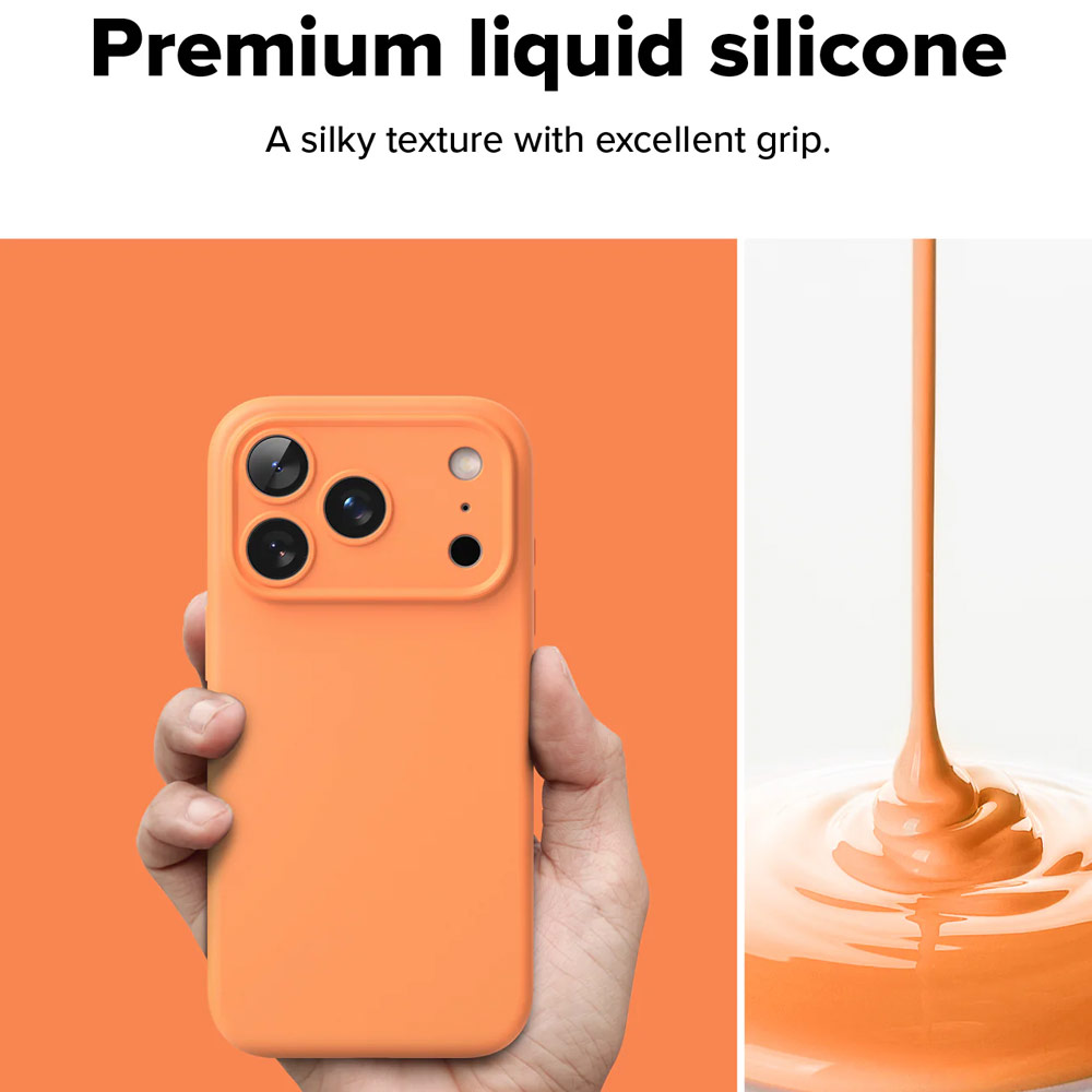 Picture of Apple iPhone 17 Pro 6.3 Case | Ringke Silicone Magnetic Soft Liquid Silicone Drop Protection Case with Camera Control Button for iPhone 17 Pro 6.3 (Tangerie)