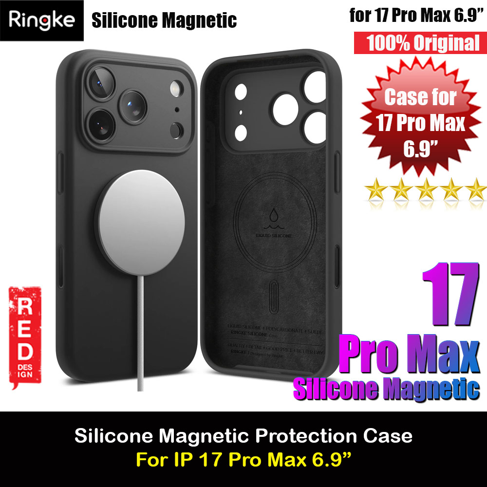 Picture of Ringke Silicone Magnetic Soft Liquid Silicone Drop Protection Case with Camera Control Button for iPhone 17 Pro Max 6.9 (Black) Apple iPhone 17 Pro Max 6.9- Apple iPhone 17 Pro Max 6.9 Cases, Apple iPhone 17 Pro Max 6.9 Covers, iPad Cases and a wide selection of Apple iPhone 17 Pro Max 6.9 Accessories in Malaysia, Sabah, Sarawak and Singapore 