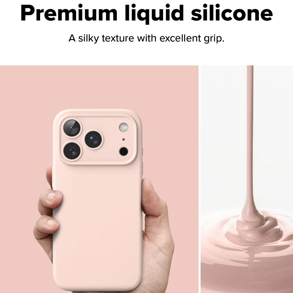 Picture of Apple iPhone 17 Pro Max 6.9 Case | Ringke Silicone Magnetic Soft Liquid Silicone Drop Protection Case with Camera Control Button for iPhone 17 Pro Max 6.9 (Pink Sand)