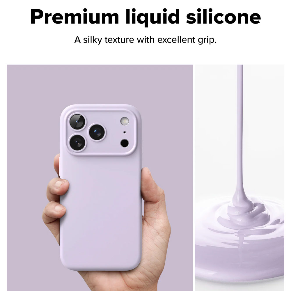 Picture of Apple iPhone 17 Pro 6.3 Case | Ringke Silicone Magnetic Soft Liquid Silicone Drop Protection Case with Camera Control Button for iPhone 17 Pro 6.3 (Light Purple)