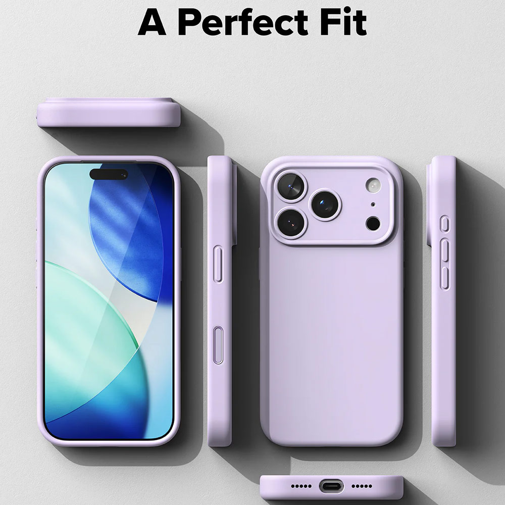 Picture of Apple iPhone 17 Pro 6.3 Case | Ringke Silicone Magnetic Soft Liquid Silicone Drop Protection Case with Camera Control Button for iPhone 17 Pro 6.3 (Light Purple)