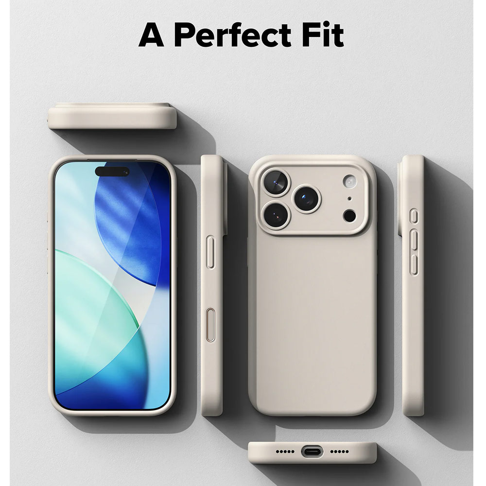 Picture of Apple iPhone 17 Pro 6.3 Case | Ringke Silicone Magnetic Soft Liquid Silicone Drop Protection Case with Camera Control Button for iPhone 17 Pro 6.3 (Stone)