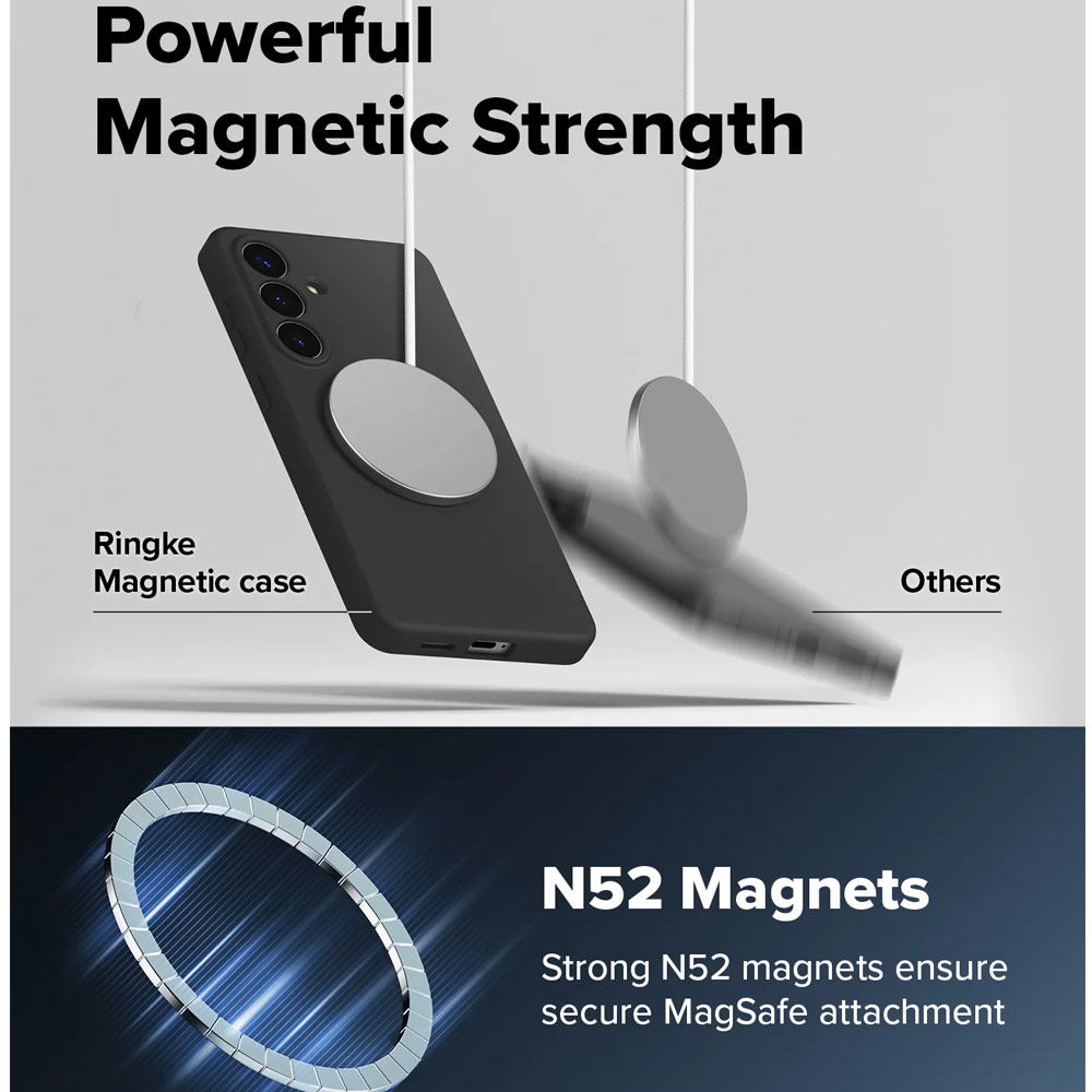 Picture of Samsung Galaxy S26 Plus Case | Ringke Silicone Magnetic Soft Protection Case for Samsung Galaxy S26 Plus (Black)