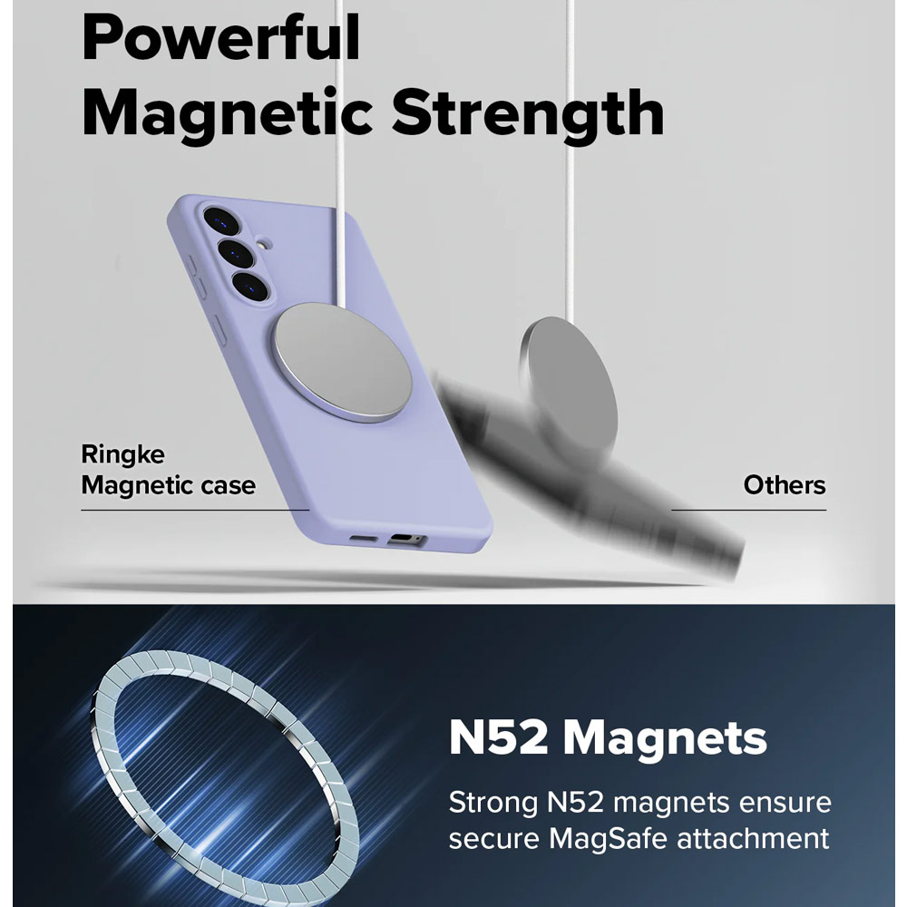 Picture of Samsung Galaxy S26 Case | Ringke Silicone Magnetic Soft Protection Case for Samsung Galaxy S26 (Lavender)