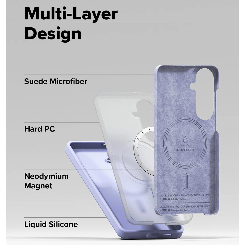 Picture of Samsung Galaxy S26 Case | Ringke Silicone Magnetic Soft Protection Case for Samsung Galaxy S26 (Lavender)
