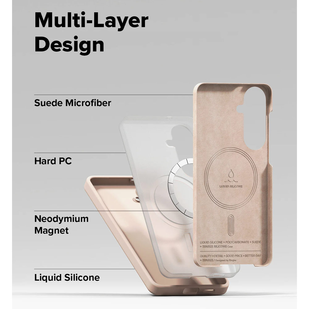 Picture of Samsung Galaxy S26 Plus Case | Ringke Silicone Magnetic Soft Protection Case for Samsung Galaxy S26 Plus (Pink Sand)