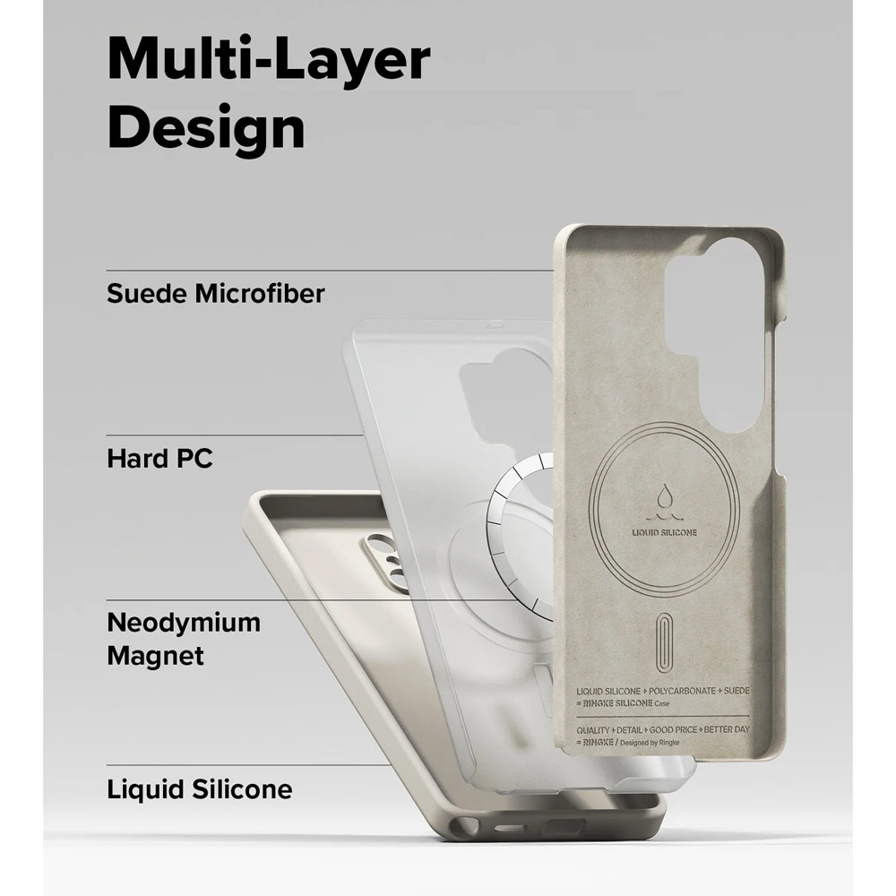 Picture of Samsung Galaxy S26 Case | Ringke Silicone Magnetic Soft Protection Case for Samsung Galaxy S26 (Stone)