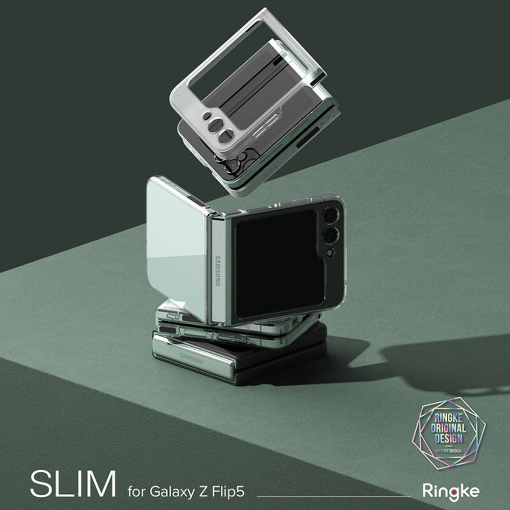 Picture of Samsung Galaxy Z Flip 5 Case | Ringke Anti Yellowing Ultra Slim Protection Case with Strap Hole for Samsung Galaxy Z Flip 5 (Black)