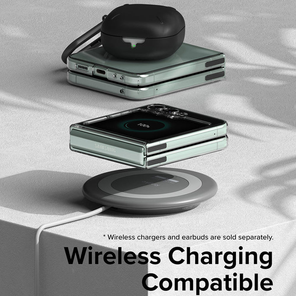 Picture of Samsung Galaxy Z Flip 5 Case | Ringke Anti Yellowing Ultra Slim Protection Case with Strap Hole for Samsung Galaxy Z Flip 5 (Black)