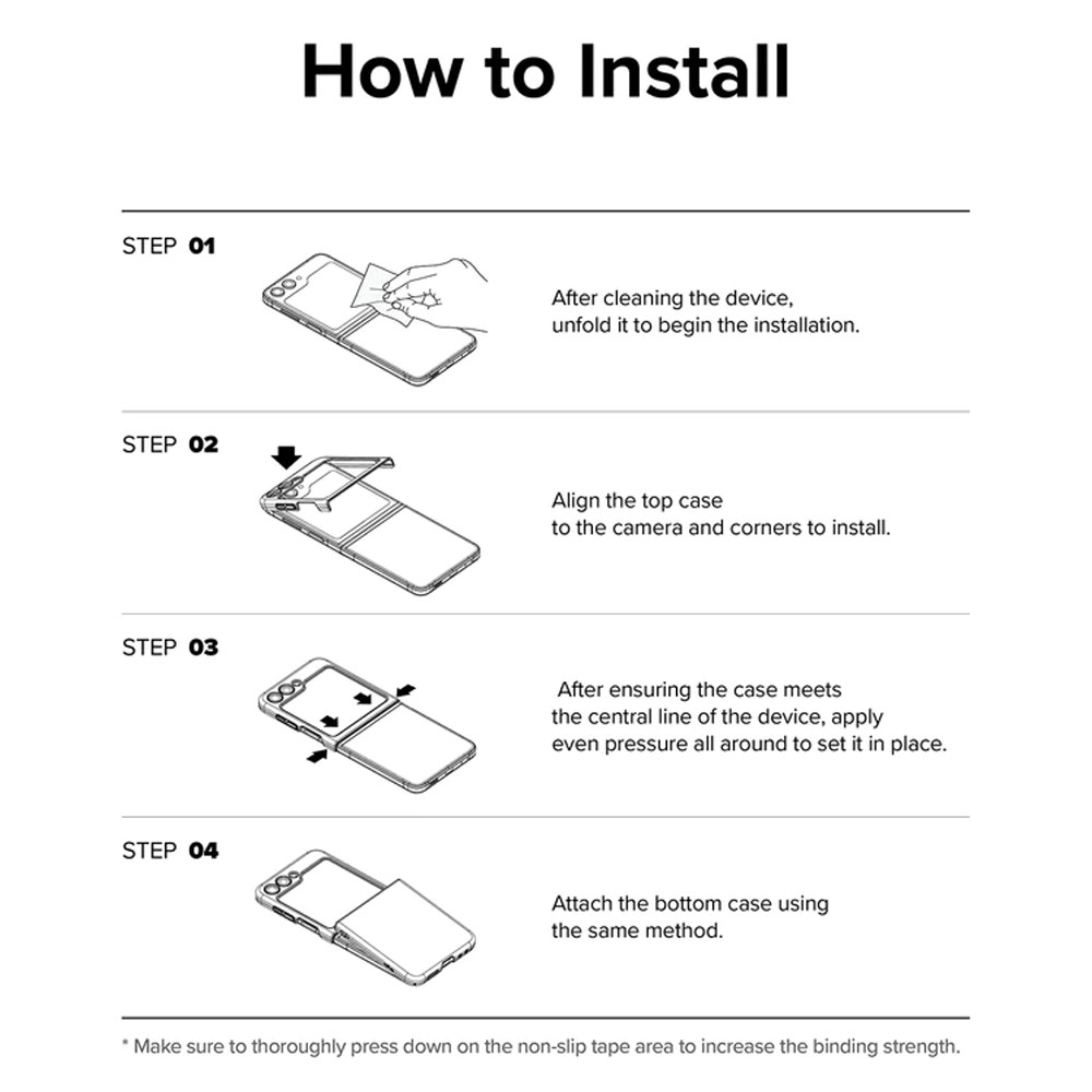 Picture of Samsung Galaxy Z Flip 5 Case | Ringke Anti Yellowing Ultra Slim Protection Case with Strap Hole for Samsung Galaxy Z Flip 5 (Black)