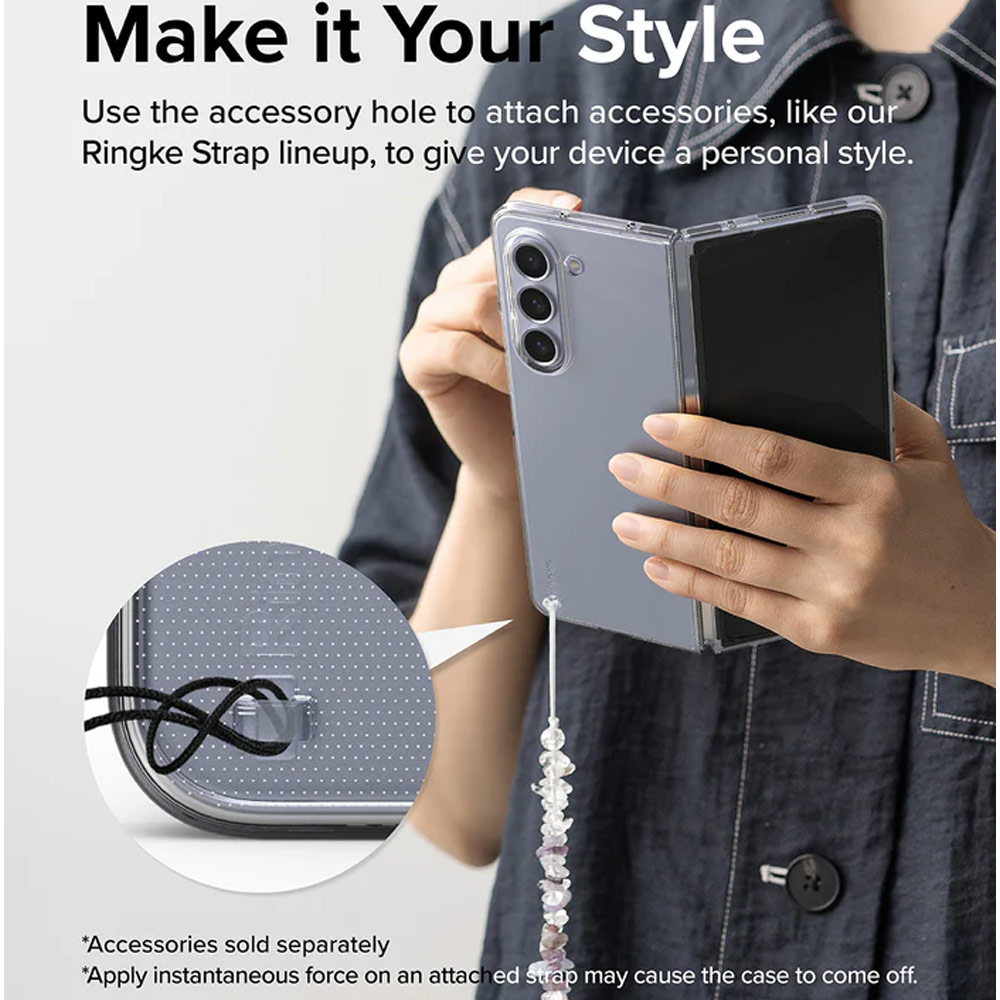 Picture of Samsung Galaxy Z Fold 5 Case | Ringke Anti Yellowing Ultra Slim Protection Case with Strap Hole for Samsung Galaxy Z Fold 5 (Black)