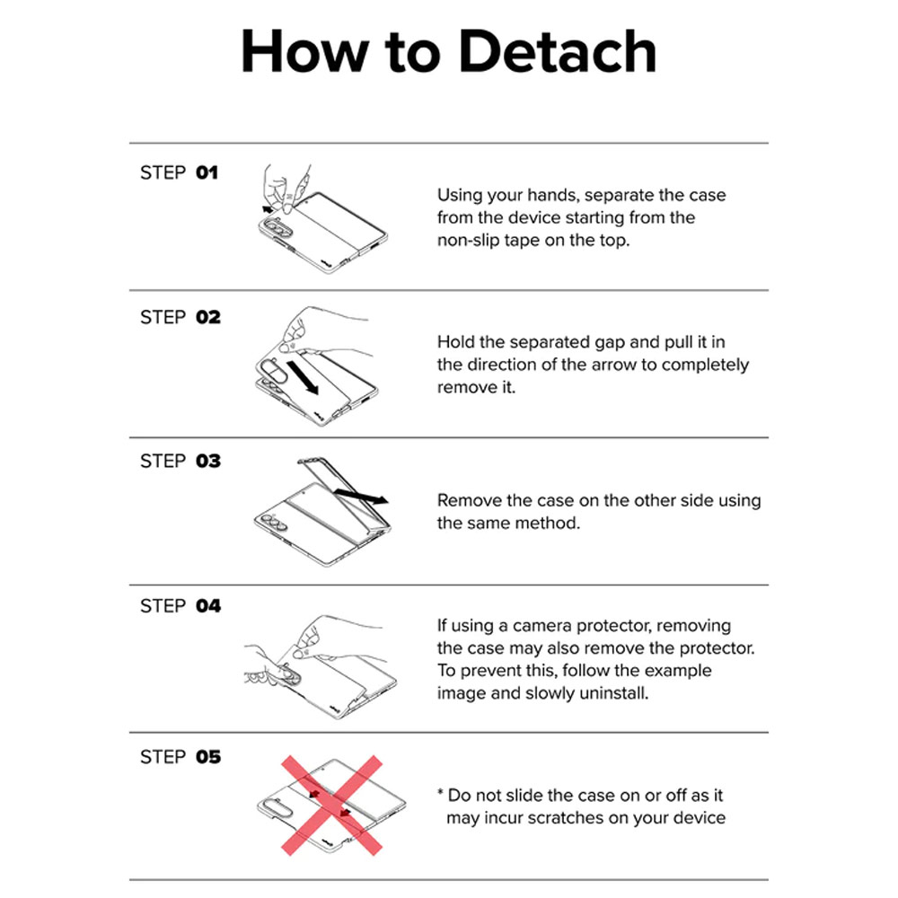 Picture of Samsung Galaxy Z Fold 5 Case | Ringke Anti Yellowing Ultra Slim Protection Case with Strap Hole for Samsung Galaxy Z Fold 5 (Black)