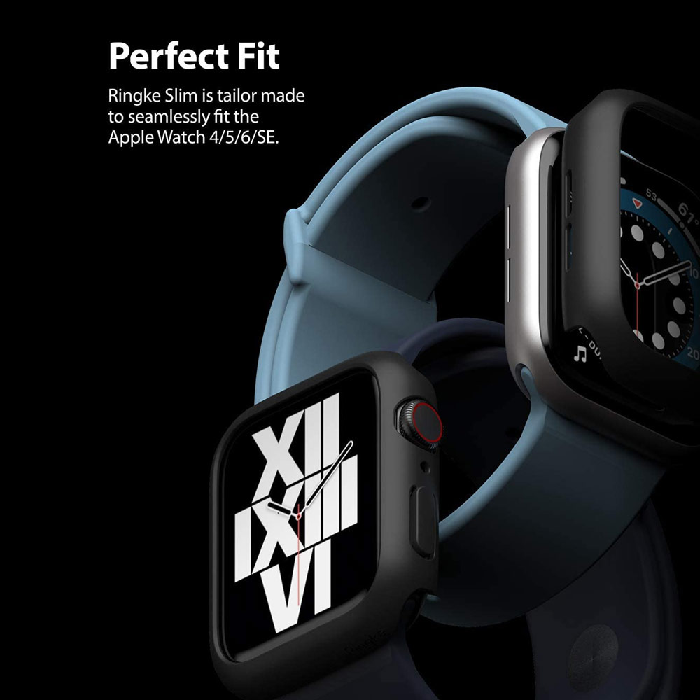 Picture of Apple Watch 40mm Case | Ringke Slim Perfect Fit Case for Apple Watch Series 4 5 6 SE 40mm  (2 PACK with Clear and Black)