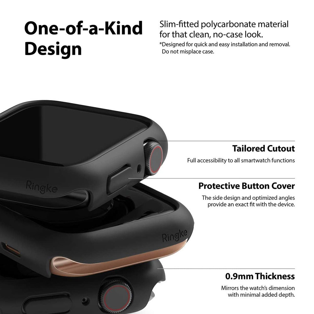 Picture of Apple Watch 40mm Case | Ringke Slim Perfect Fit Case for Apple Watch Series 4 5 6 SE 40mm  (2 PACK with Clear and Black)