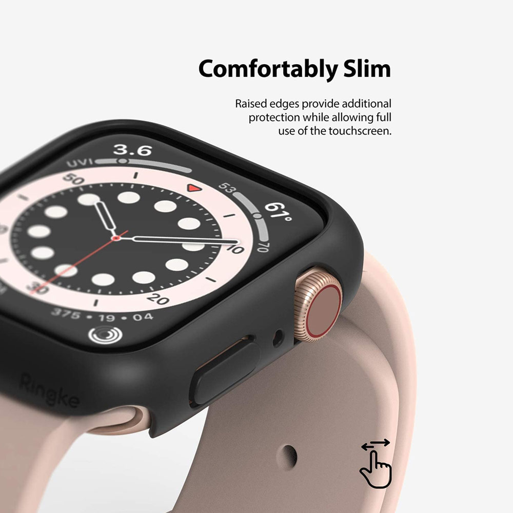 Picture of Apple Watch 40mm Case | Ringke Slim Perfect Fit Case for Apple Watch Series 4 5 6 SE 40mm  (2 PACK with Clear and Black)