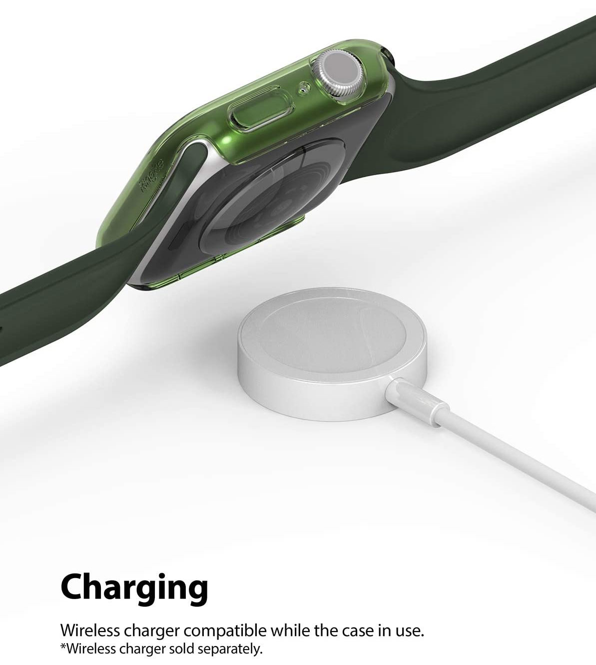 Picture of Apple Watch 40mm Case | Ringke Slim Perfect Fit Case for Apple Watch Series 4 5 6 SE 40mm  (2 PACK with Clear and Olive Green)