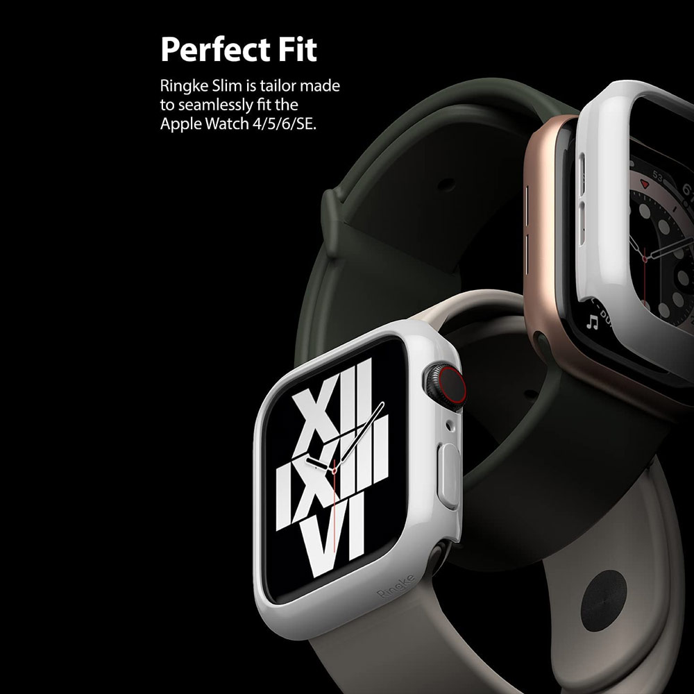 Picture of Apple Watch 44mm Case | Ringke Slim Perfect Fit Case for Apple Watch Series 4 5 6 SE 44mm (2 PACK with Clear and Light Gray)