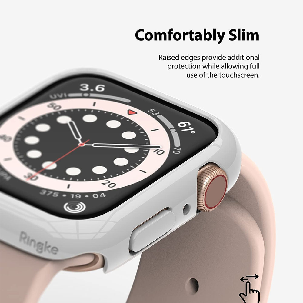 Picture of Apple Watch 44mm Case | Ringke Slim Perfect Fit Case for Apple Watch Series 4 5 6 SE 44mm (2 PACK with Clear and Light Gray)