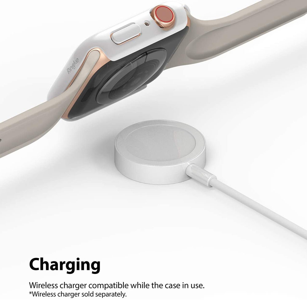 Picture of Apple Watch 44mm Case | Ringke Slim Perfect Fit Case for Apple Watch Series 4 5 6 SE 44mm  (2 PACK with Clear and Chrome Rose Gold)