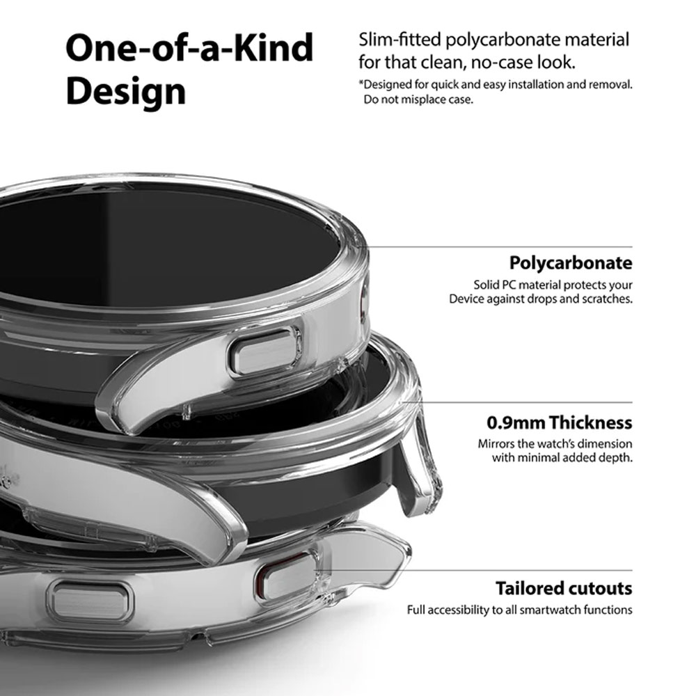 Picture of Samsung Galaxy Watch 4 40mm Case | Ringke Slim and lightweight Durable Case for Galaxy Watch 4 40mm Case (Clear and Chrome Rose Gold)