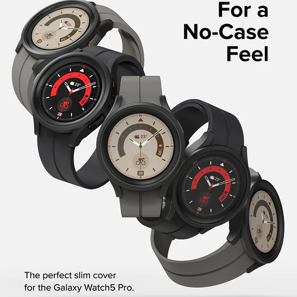 Picture of Samsung Galaxy Watch 5 Pro 45mm Case | Ringke Slim Case Durable PC Protection Case for Samsung Galaxy Watch 5 Pro Series 45mm (Dark Chrome)