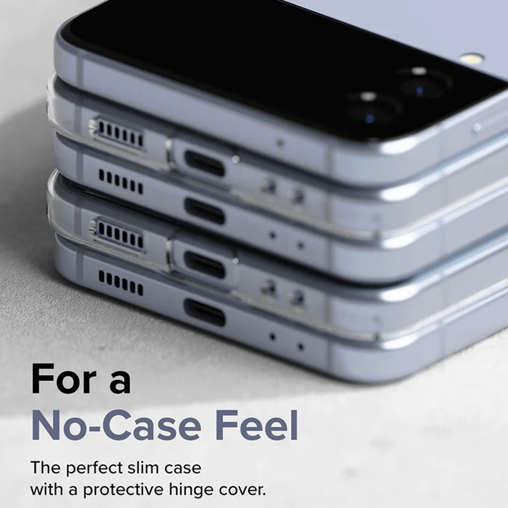 Picture of Samsung Galaxy Z Flip 4 Case | Ringke Slim Protection Anti Yellow Clear PC Hard Case for Samsung Galaxy Z Flip 4 (Black)