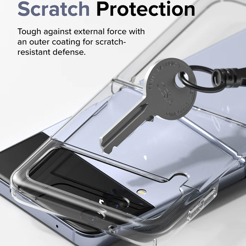 Picture of Samsung Galaxy Z Flip 4 Case | Ringke Slim Protection Anti Yellow Clear PC Hard Case for Samsung Galaxy Z Flip 4 (Black)