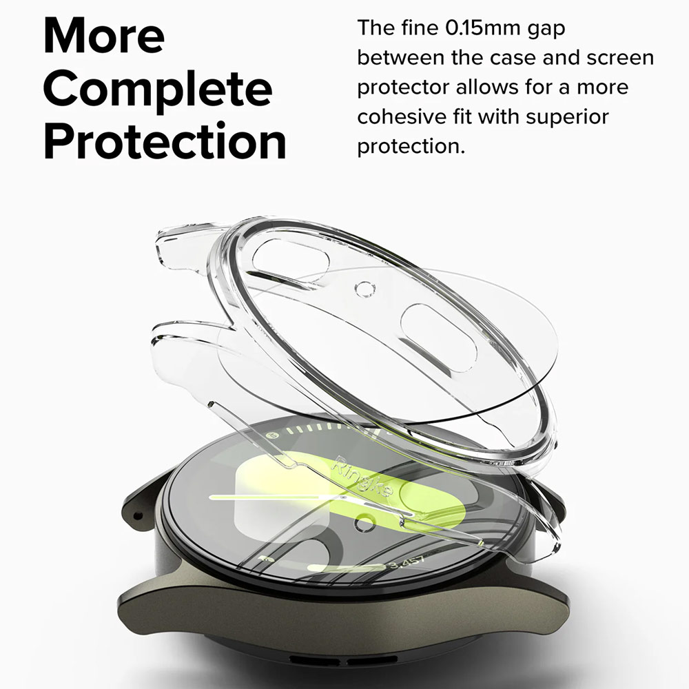 Picture of Samsung Galaxy Watch 7 40mm Case | Ringke Slim Case and Tempered Glass Screen Protector for Samsung Galaxy Watch 7 40mm (Clear)