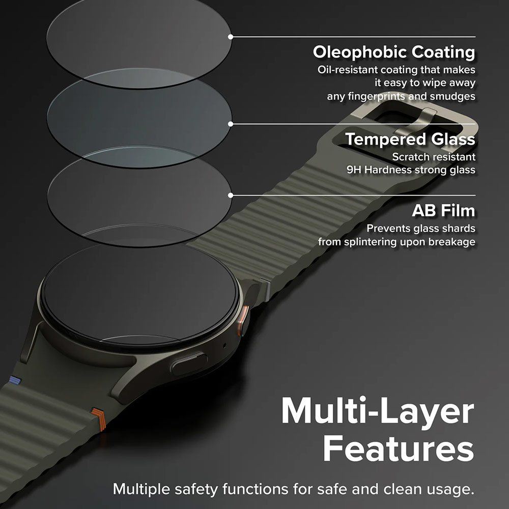 Picture of Samsung Galaxy Watch 7 40mm Case | Ringke Slim Case and Tempered Glass Screen Protector for Samsung Galaxy Watch 7 40mm (Clear)