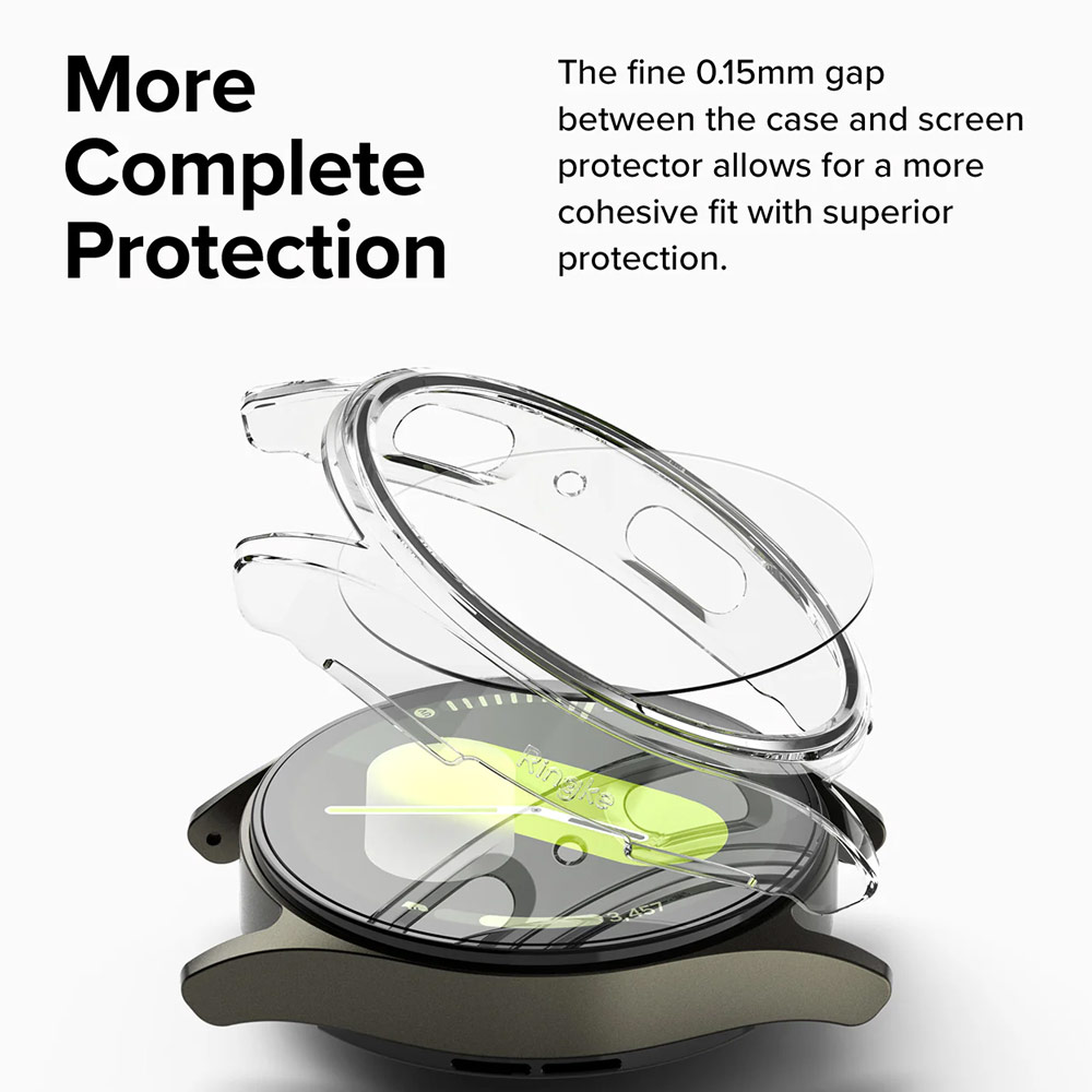 Picture of Samsung Galaxy Watch 7 44mm Case | Ringke Slim Case and Tempered Glass Screen Protector for Samsung Galaxy Watch 7 44mm (Matte Black)