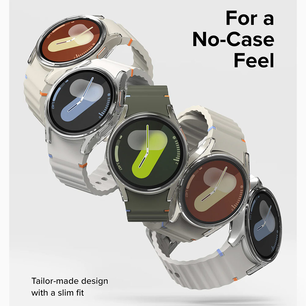 Picture of Samsung Galaxy Watch 7 44mm Case | Ringke Slim Case and Tempered Glass Screen Protector for Samsung Galaxy Watch 7 44mm (Matte Black)