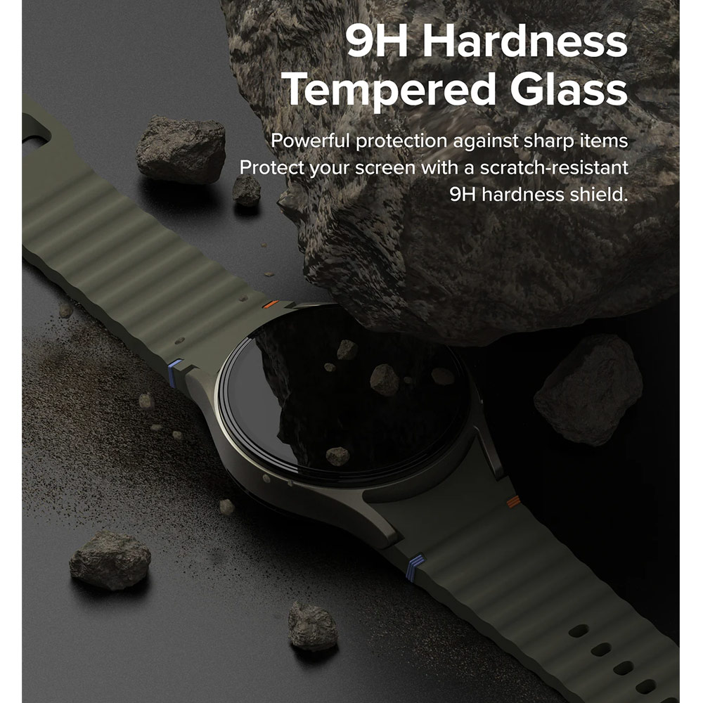 Picture of Samsung Galaxy Watch 7 44mm Case | Ringke Slim Case and Tempered Glass Screen Protector for Samsung Galaxy Watch 7 44mm (Matte Black)