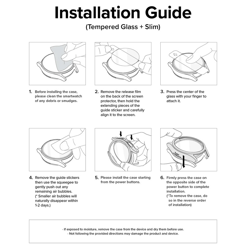 Picture of Samsung Galaxy Watch 7 44mm Case | Ringke Slim Case and Tempered Glass Screen Protector for Samsung Galaxy Watch 7 44mm (Matte Black)