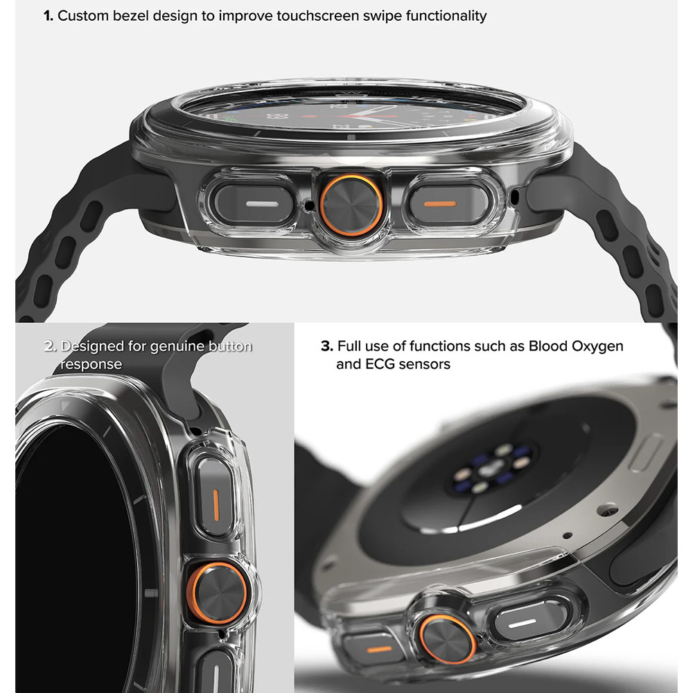 Picture of Samsung Galaxy Watch Ultra 47mm Case | Ringke Slim Case and Tempered Glass Screen Protector for Samsung Galaxy Watch Ultra 47mm (Alpine)