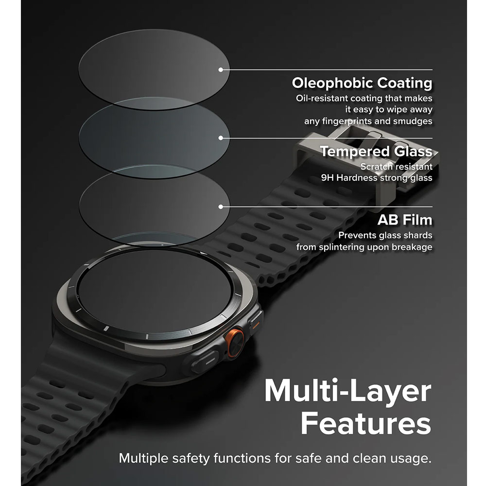 Picture of Samsung Galaxy Watch Ultra 47mm Case | Ringke Slim Case and Tempered Glass Screen Protector for Samsung Galaxy Watch Ultra 47mm (Alpine)