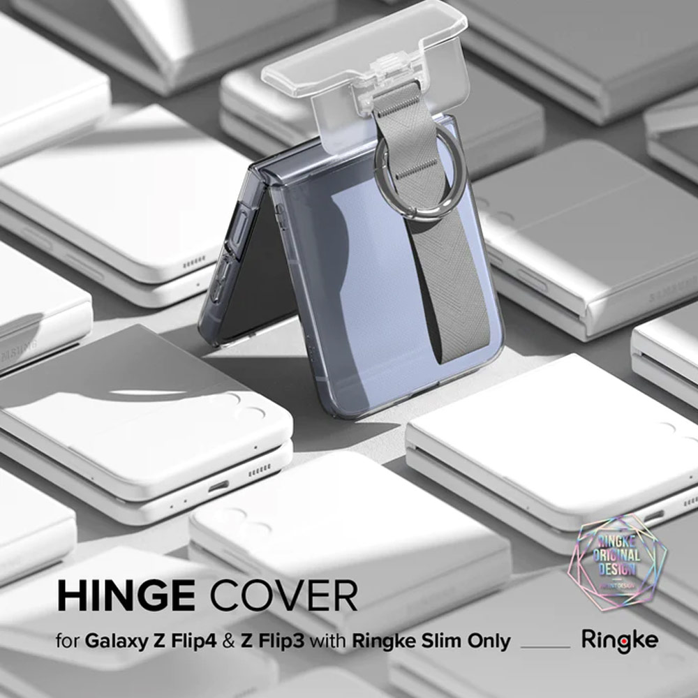 Picture of Samsung Galaxy Z Flip 4 | Ringke Hinge Cover wirh Ring Strap for Samsung Galaxy Z Flip 4 Flip 3 (Dark Gray Plus)