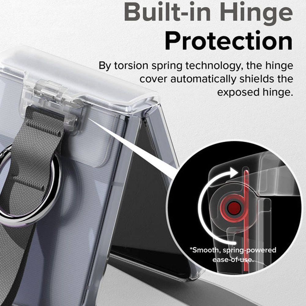 Picture of Samsung Galaxy Z Flip 4 | Ringke Hinge Cover wirh Ring Strap for Samsung Galaxy Z Flip 4 Flip 3 (Dark Gray Plus)