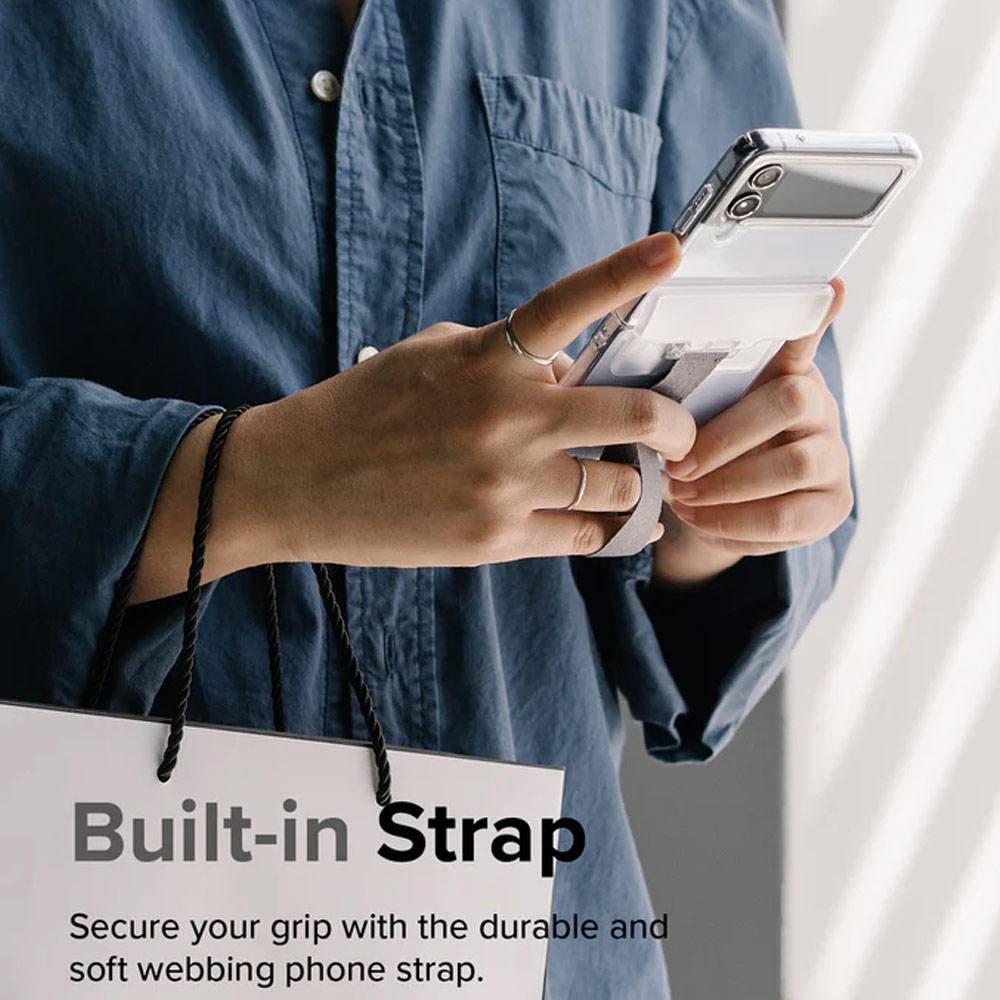 Picture of Samsung Galaxy Z Flip 4 | Ringke Hinge Cover wirh Ring Strap for Samsung Galaxy Z Flip 4 Flip 3 (Dark Gray Plus)