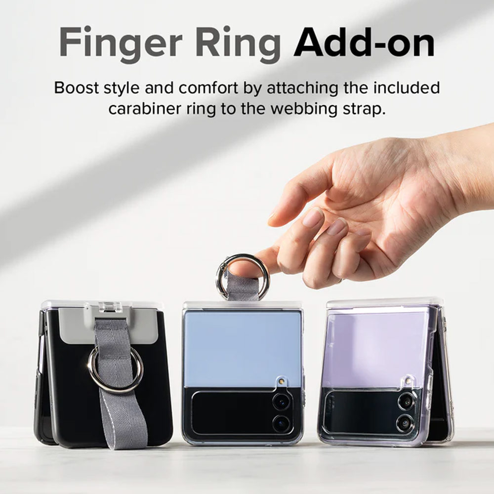Picture of Samsung Galaxy Z Flip 4 | Ringke Hinge Cover wirh Ring Strap for Samsung Galaxy Z Flip 4 Flip 3 (Dark Gray Plus)