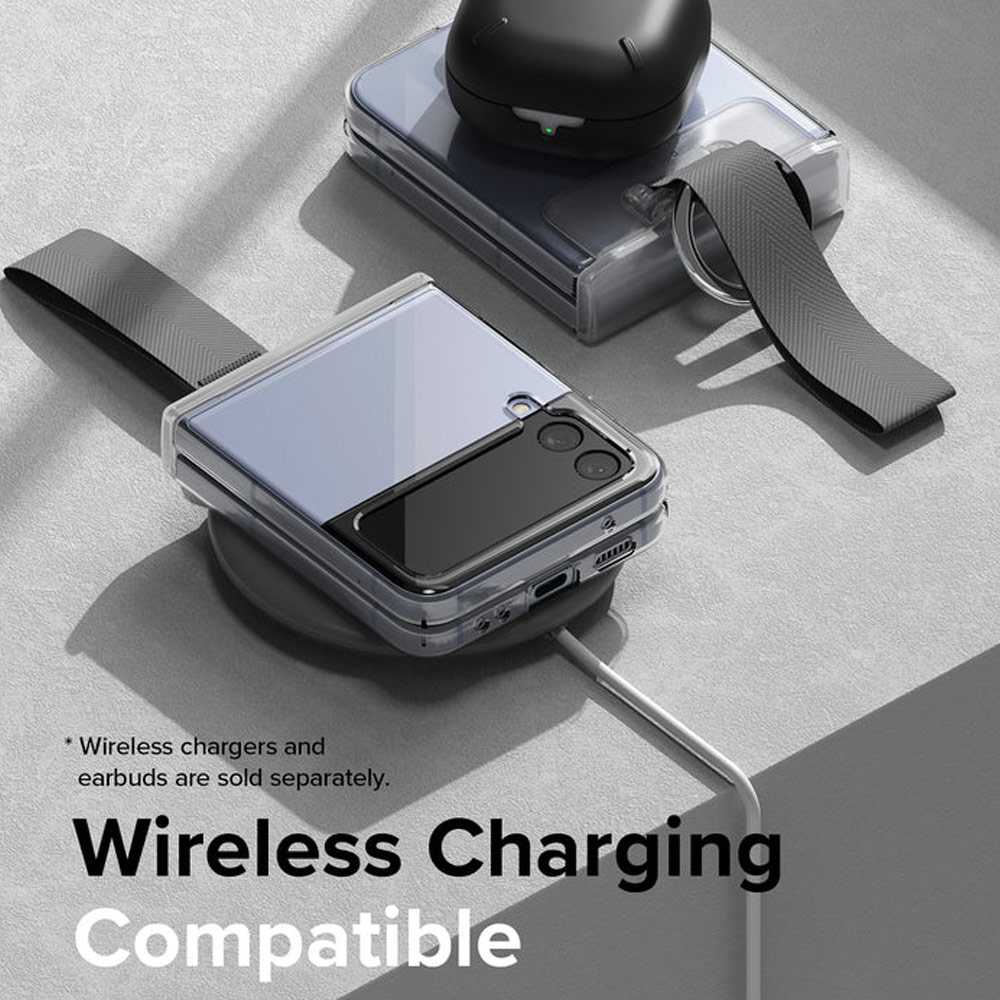 Picture of Samsung Galaxy Z Flip 4 | Ringke Hinge Cover wirh Ring Strap for Samsung Galaxy Z Flip 4 Flip 3 (Dark Gray Plus)