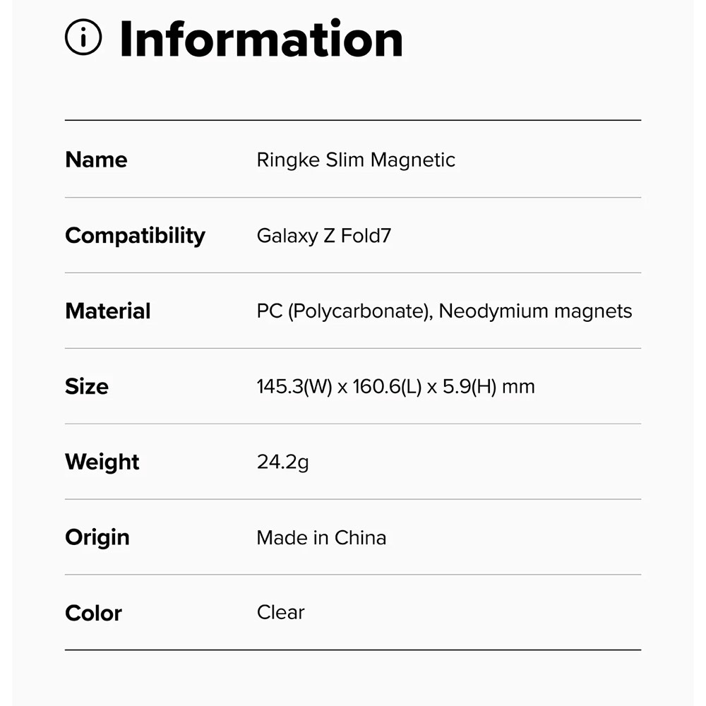 Picture of Samsung Galaxy Z Fold 7 Case | Ringke Slim Magnetic Case for Samsung Galaxy Z Fold 7 (Clear)