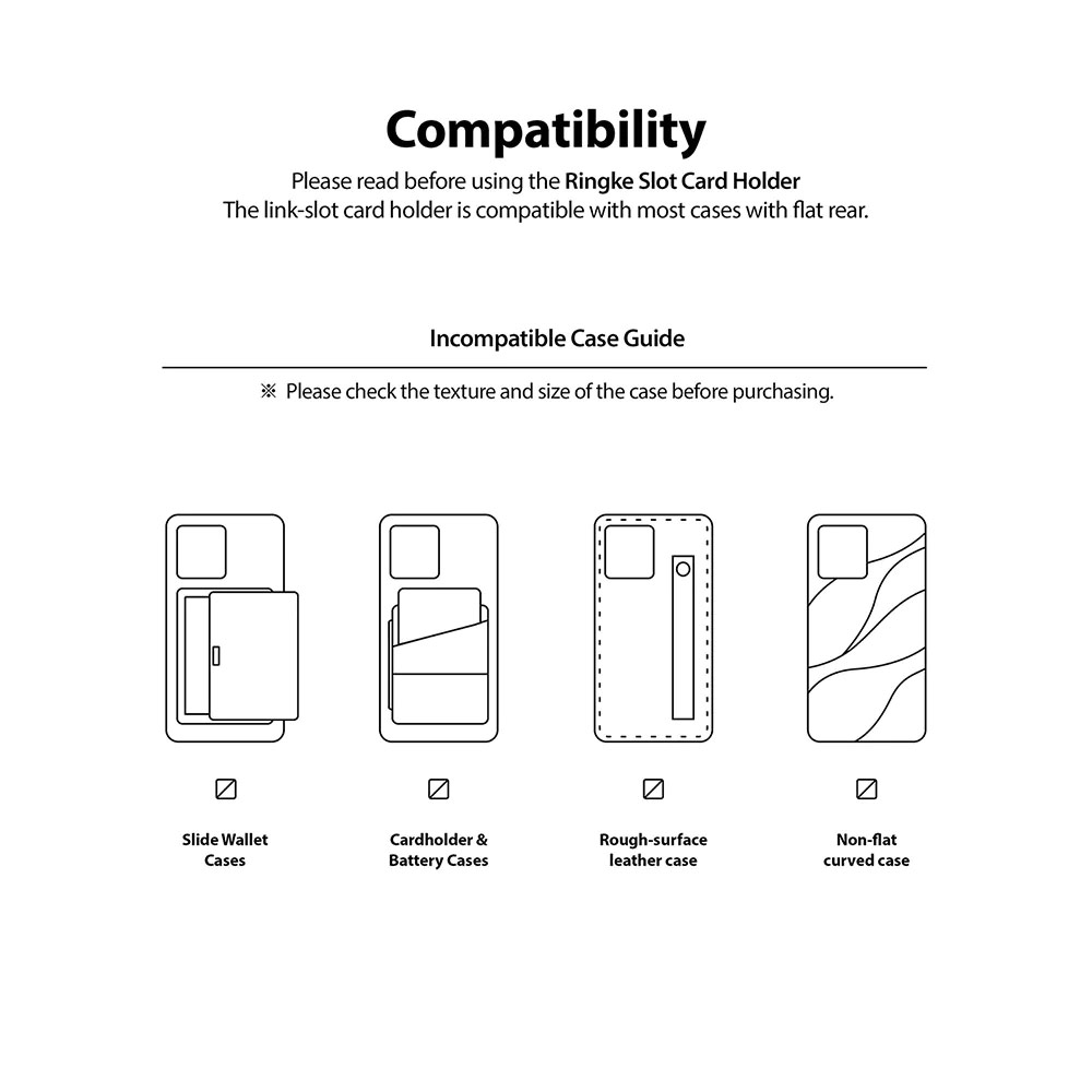 Picture of Ringke Slot Card Holder Max Holder 3 Card 3M Adhesive Sticker with High Quality PC Material for Smartphone (Clear Mist)