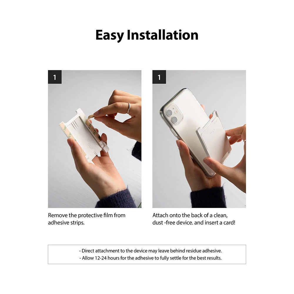 Picture of Ringke Slot Card Holder Max Holder 3 Card 3M Adhesive Sticker with High Quality PC Material for Smartphone (Clear Mist)