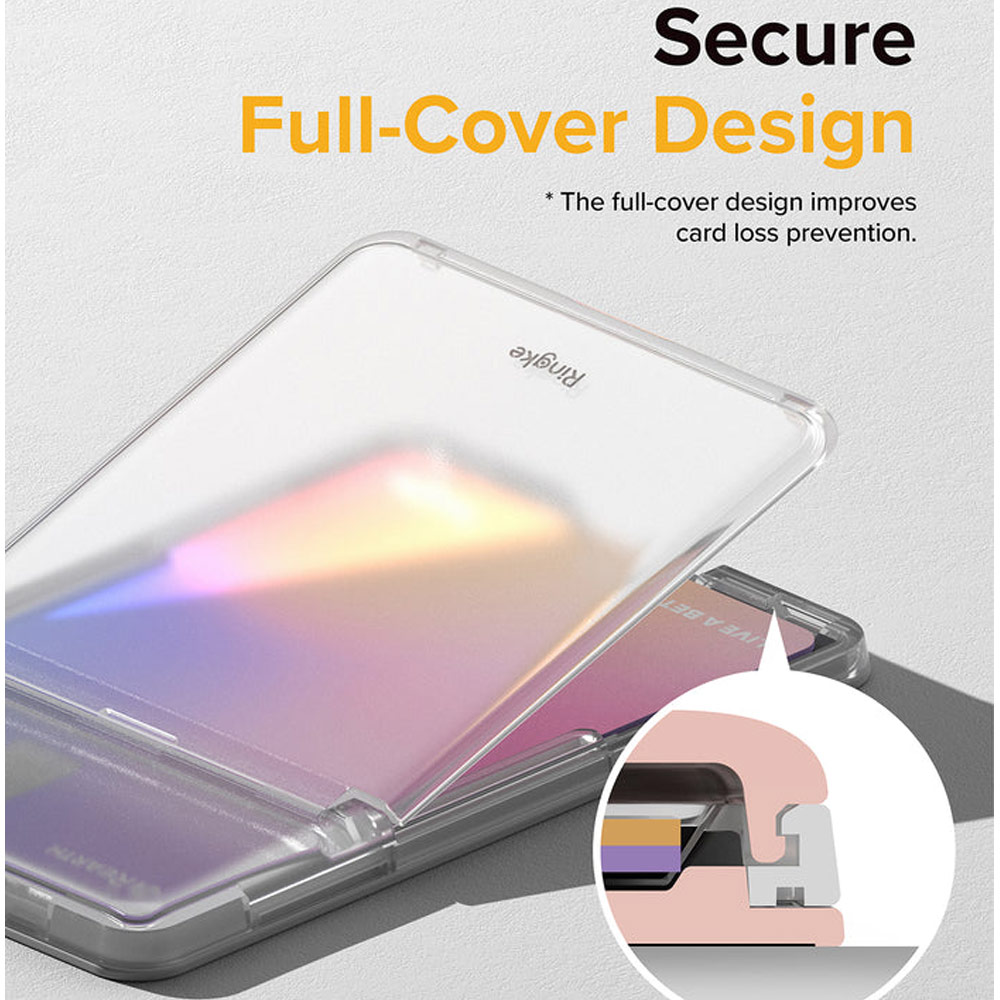 Picture of Ringke 2 in 1 Adhesive Card Holder Stand Slot Kickstand with High Quality PC Material for Smartphone (Clear Light Gray)