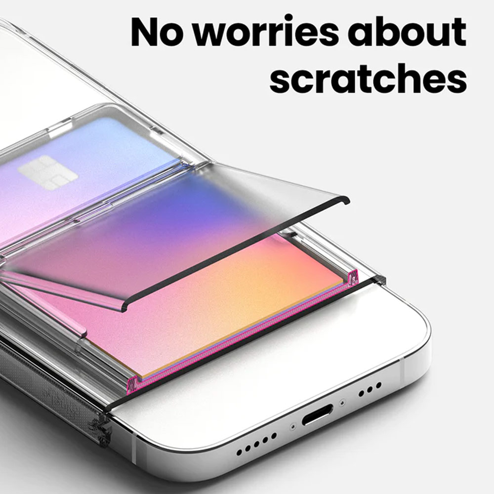 Picture of Ringke 2 in 1 Adhesive Card Holder Stand Slot Kickstand with High Quality PC Material for Smartphone (Clear Light Gray)